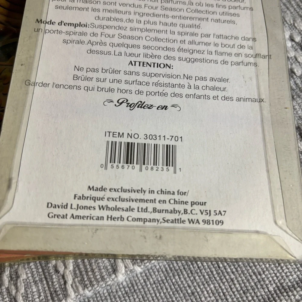 Great American Company Incense Coil Bundle. 4 In Each Pack.‎ 28 Total. Cin/Van.